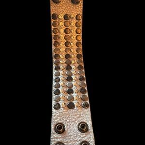 Silver Studded Leather Bracelet